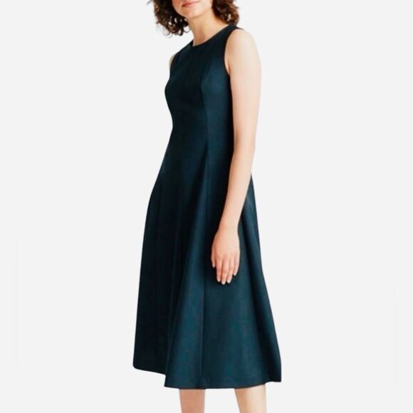 Club Monaco Sleeveless Paneled Midi Dress Cypress Green Size 12 MSRP 269.00 - Picture 1 of 12